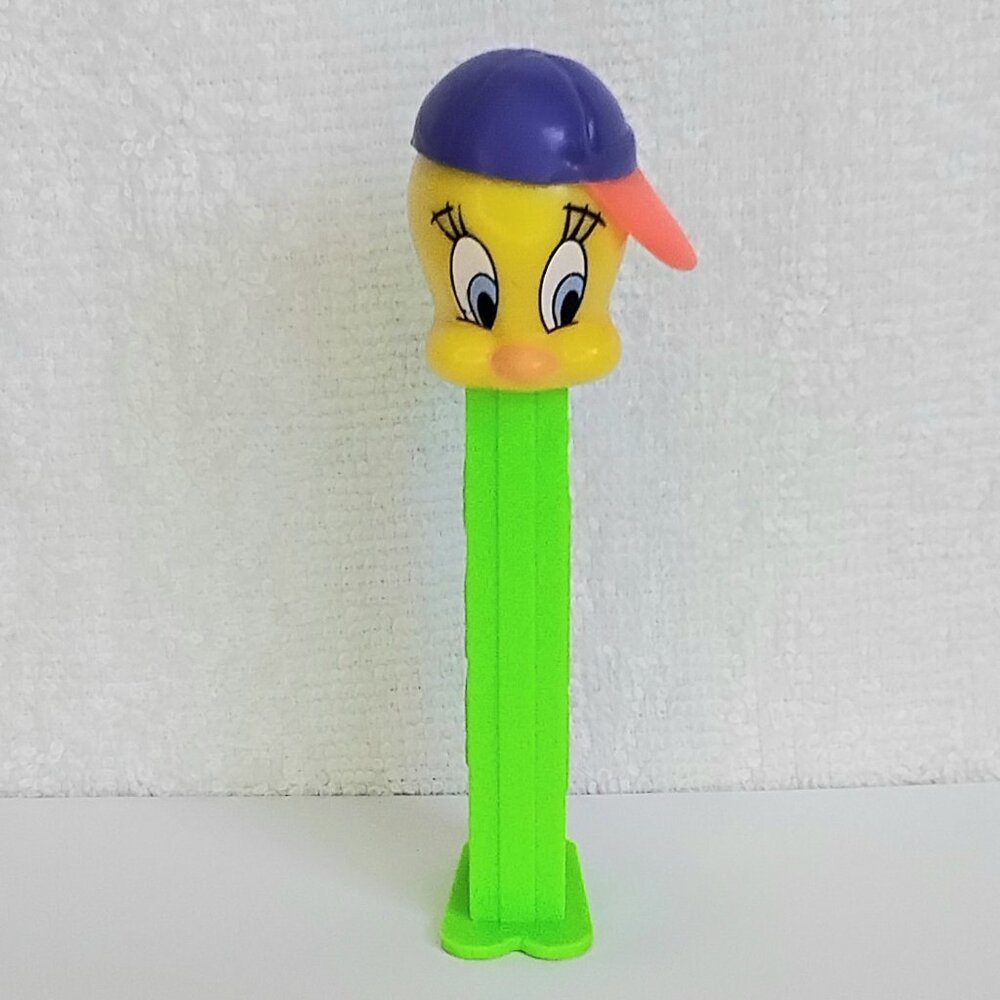4/$20 NM/M Looney Tunes Tweety Bird with Cap on Neon Green PEZ Dispenser!!